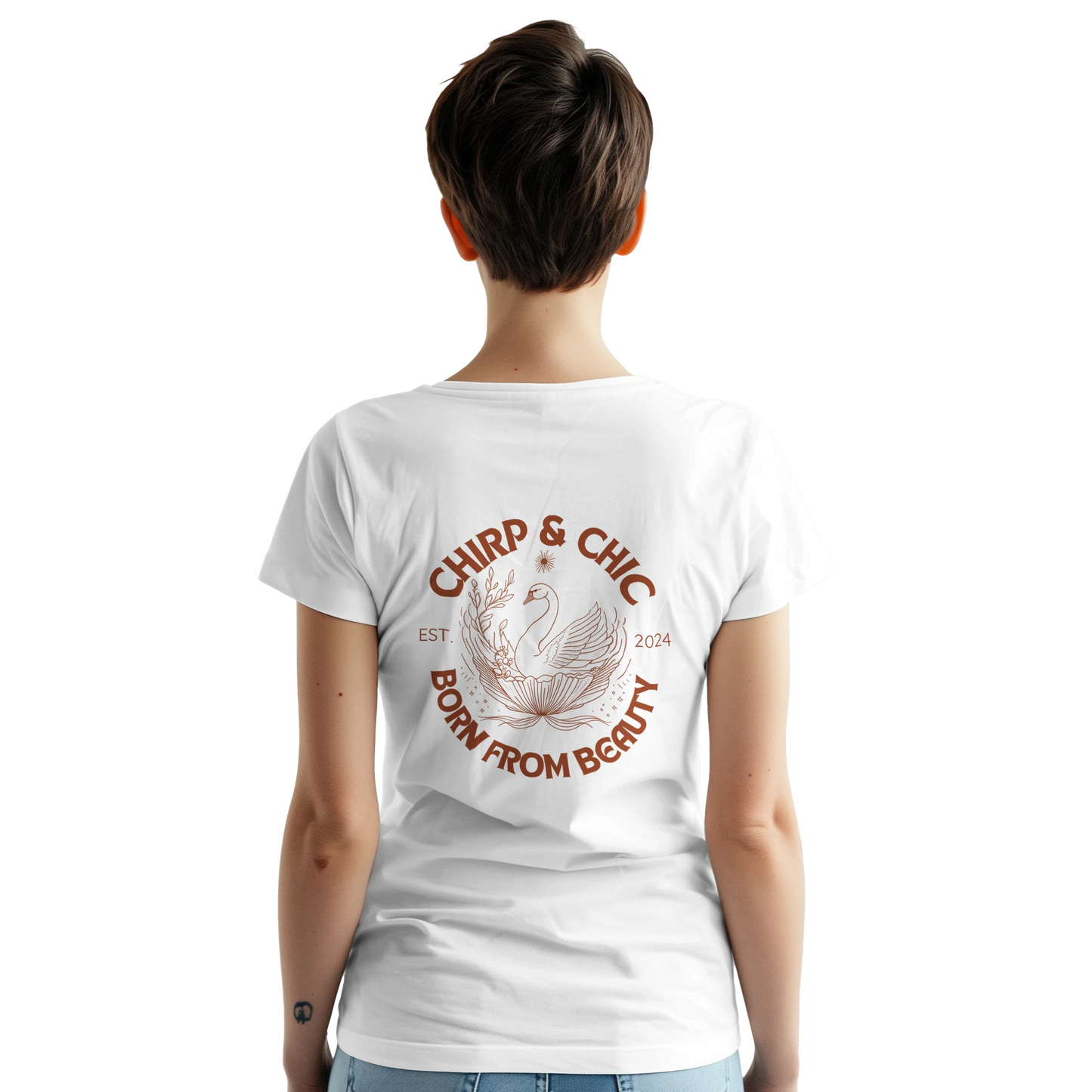 Chirp & Chic x Venus Heavyweight Cotton T-Shirt – Iconic Logo Design - Chirp & Chic