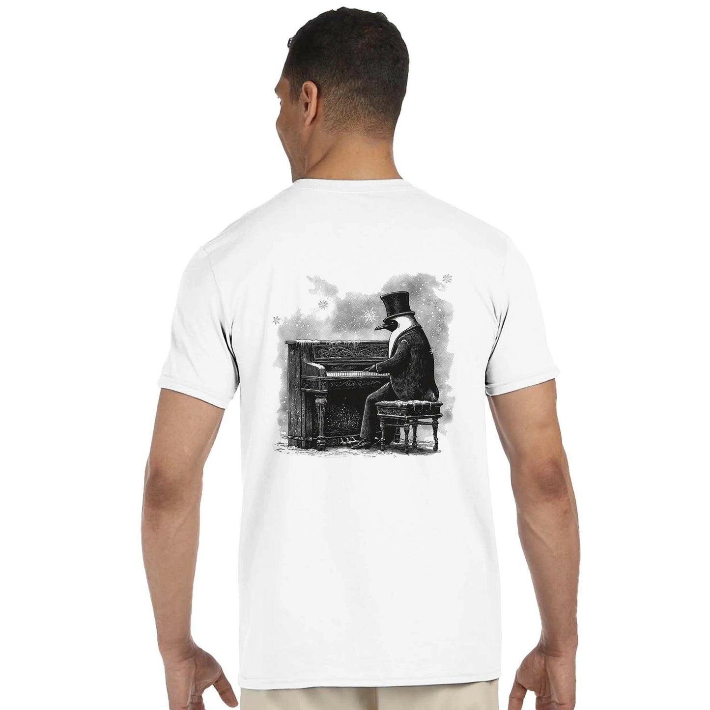 Penguin Pianist T-Shirt with Front Logo - Chirp & Chic