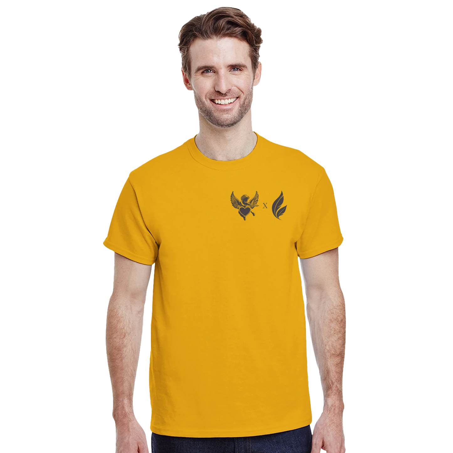 Chirp & Chic x Cupid Golden T-Shirt - Classic Cotton Tee with Unique Design - Chirp & Chic