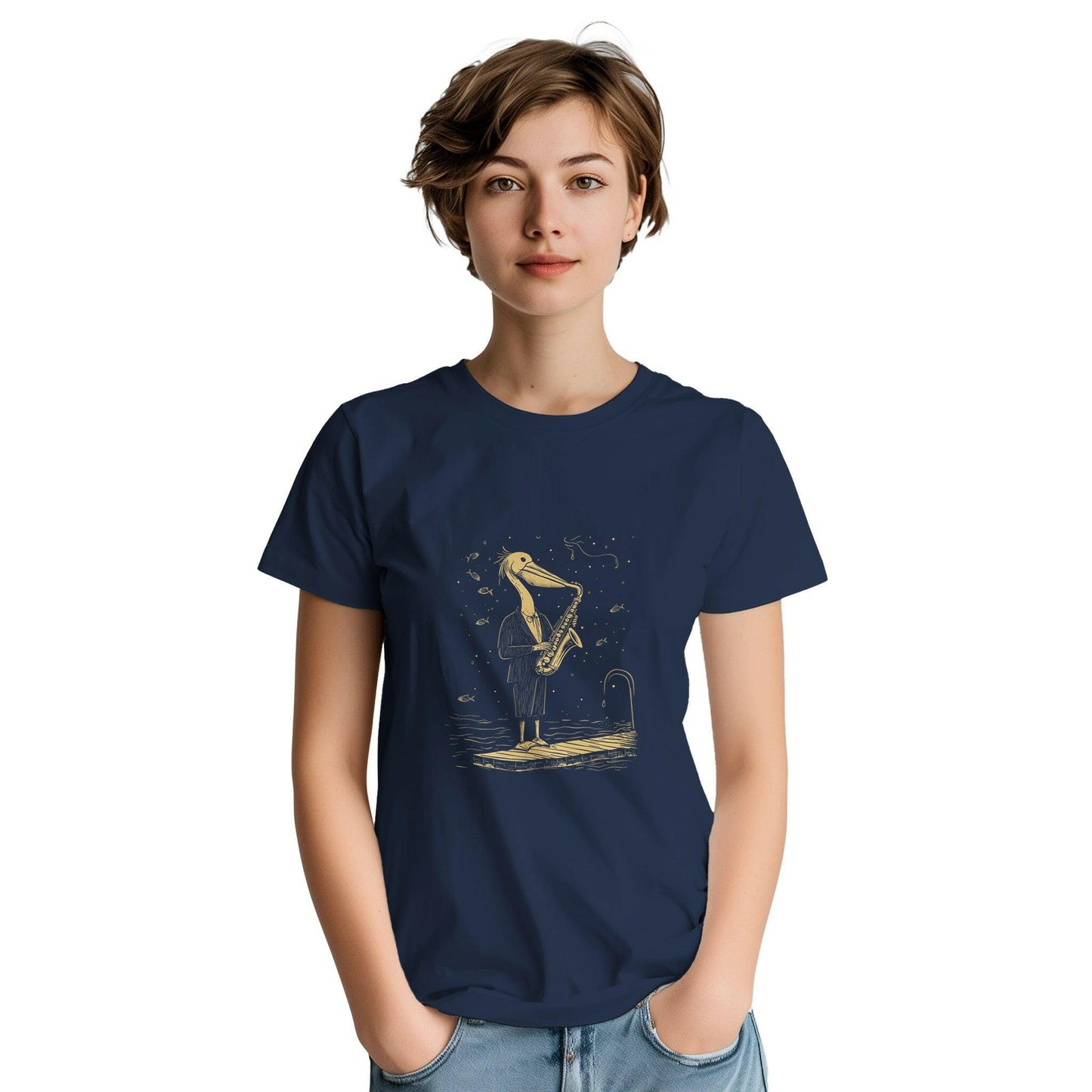 Pelican Saxophonist T-Shirt - Chirp & Chic