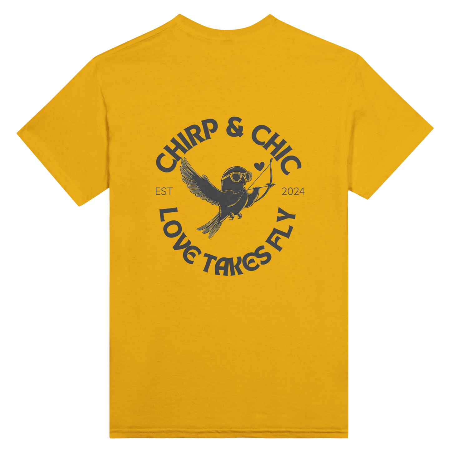 Chirp & Chic x Cupid Golden T-Shirt - Classic Cotton Tee with Unique Design - Chirp & Chic