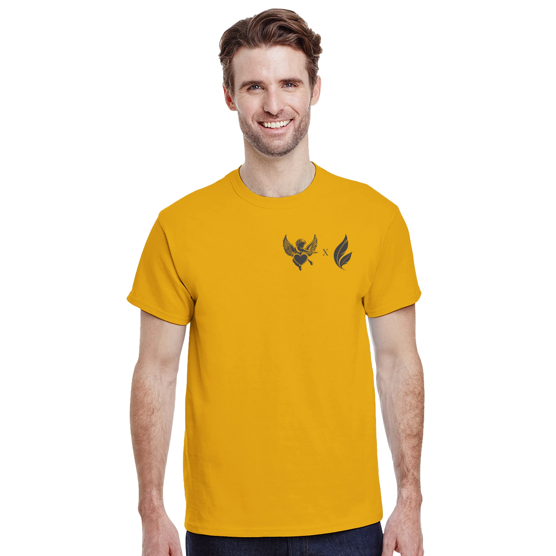 Chirp & Chic x Cupid Golden T-Shirt - Classic Cotton Tee with Unique Design - Chirp & Chic