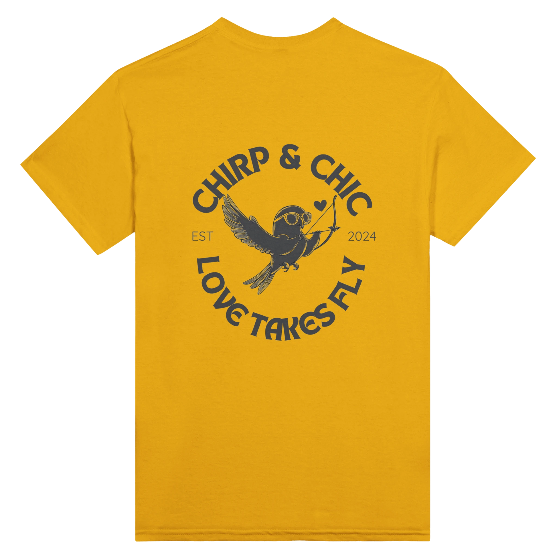 Chirp & Chic x Cupid Golden T-Shirt - Classic Cotton Tee with Unique Design - Chirp & Chic